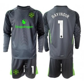 Manchester United Altay Bayindir #1 Brankářské Dětské Venkovní dres komplet 2025-26 Dlouhý Rukáv (+ trenýrky)